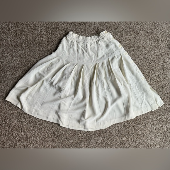 Vintage Anne Klein II White Long Skirt with Buttons - Picture 8 of 10